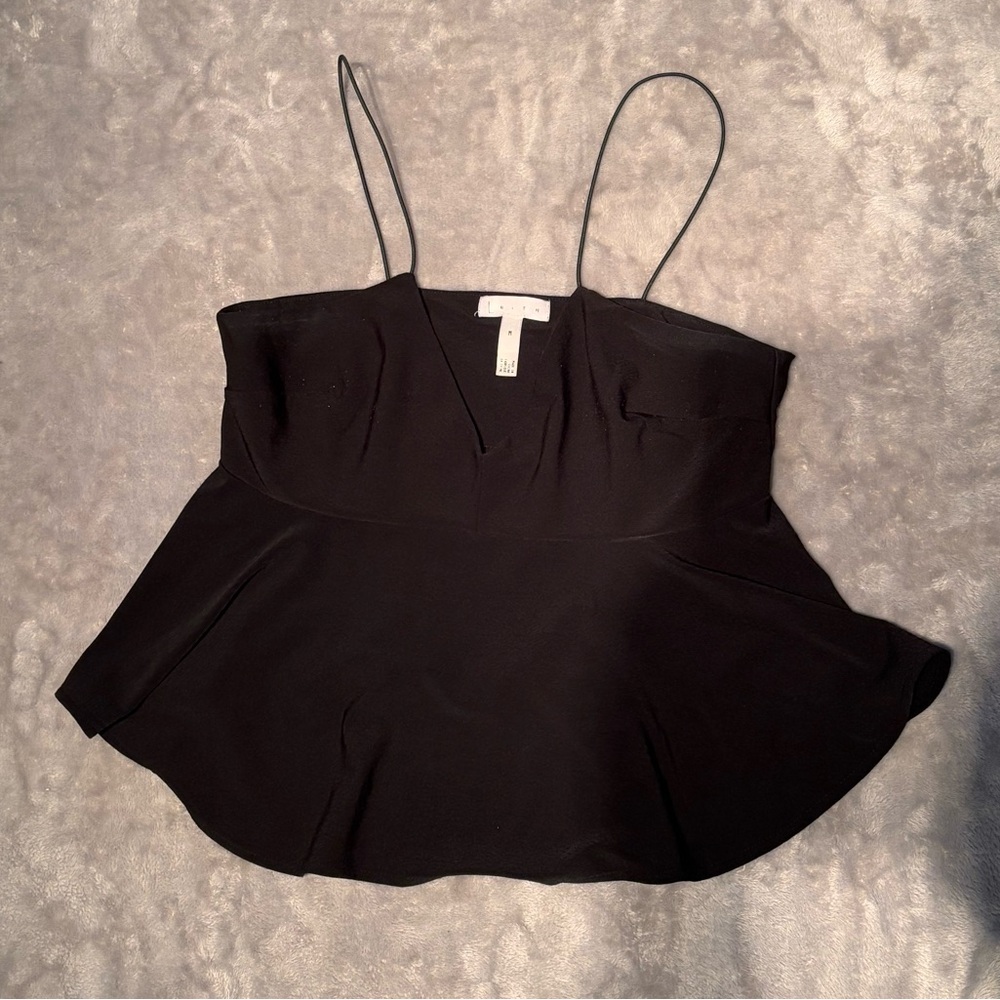 Black peplum tank top